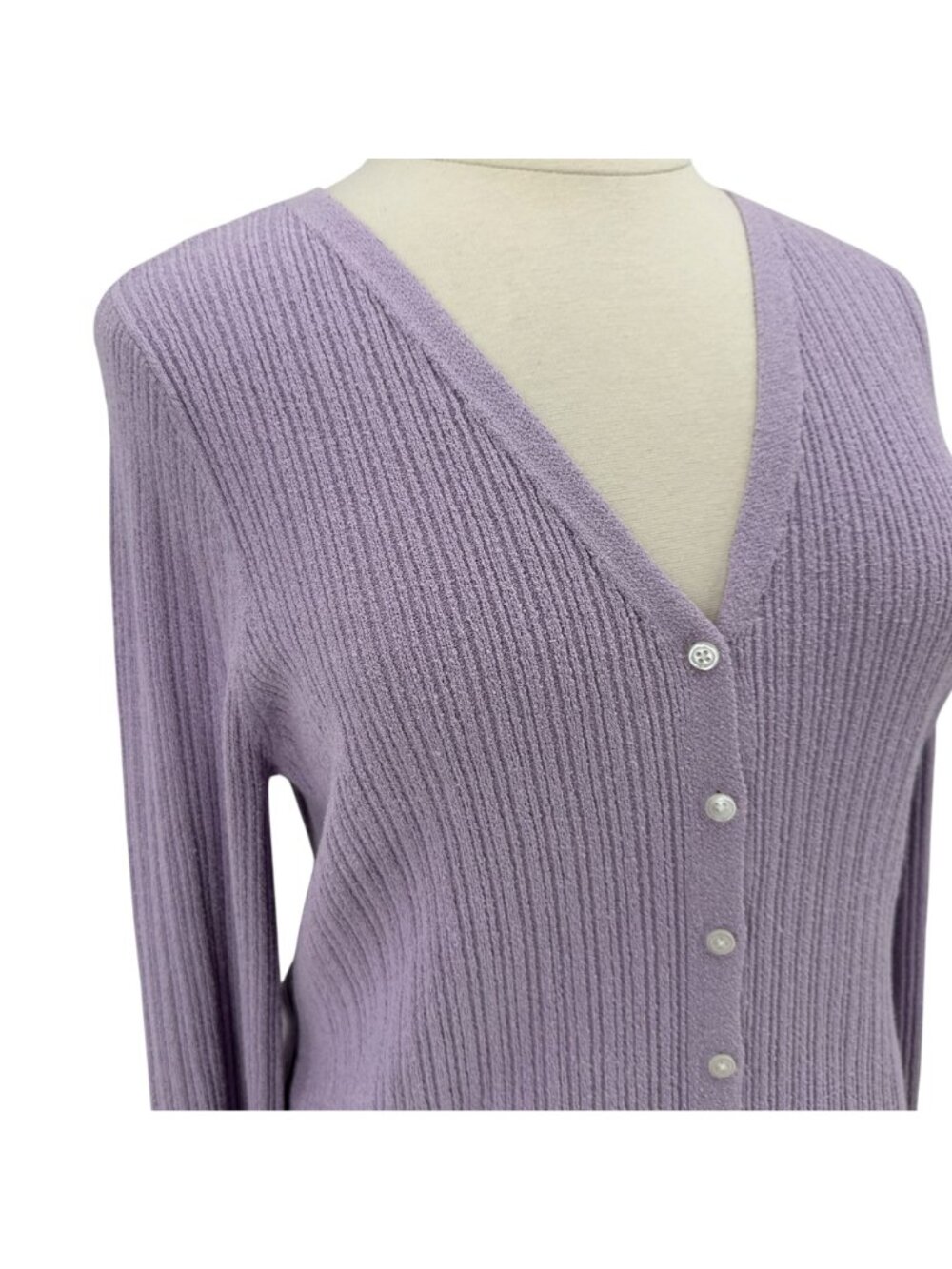 NEW Old Navy Womens XL Sweater Textured Knit Purple Button Cardigan V-Neck - Picture 2 of 9